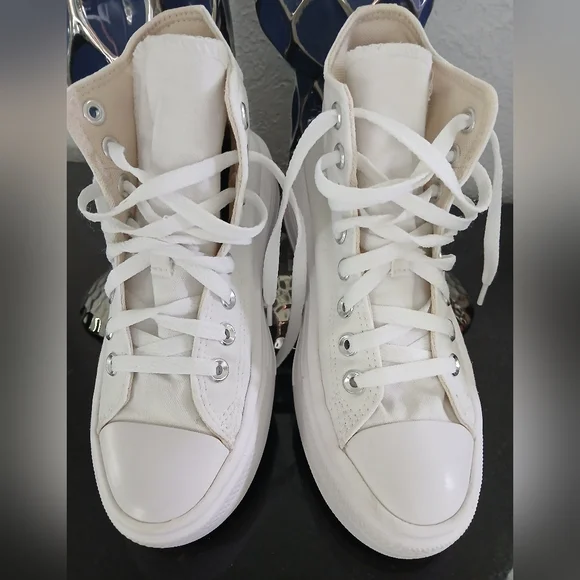 Converse White High-Top Sneakers - Picture 2 of 10